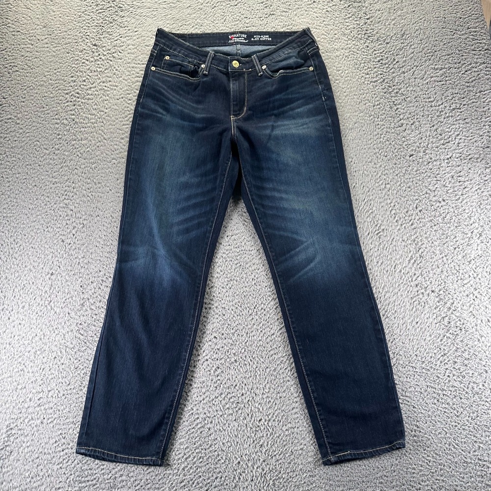Signature by Levi Strauss Jeans Womens 10 Blue Denim Straight Mid-Rise Slim Fit